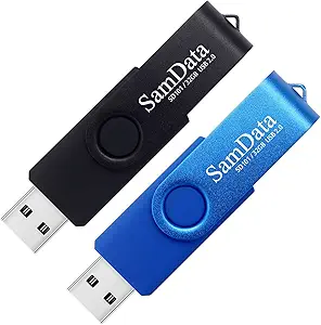 32GB USB Flash Drives 2 Pack 32GB Thumb Drives Memory Stick Jump Drive with LED Light for Storage and Backup (2 Colors: Black Blue)
